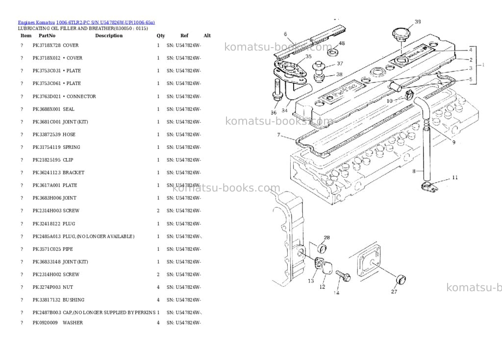 Komatsu 1006-6tlr2-pc s/n u547826w-up Parts catalog cover Page 4 Komatsu 1006-6tlr2-pc s/n u547826w-up Parts catalog cover Page 4