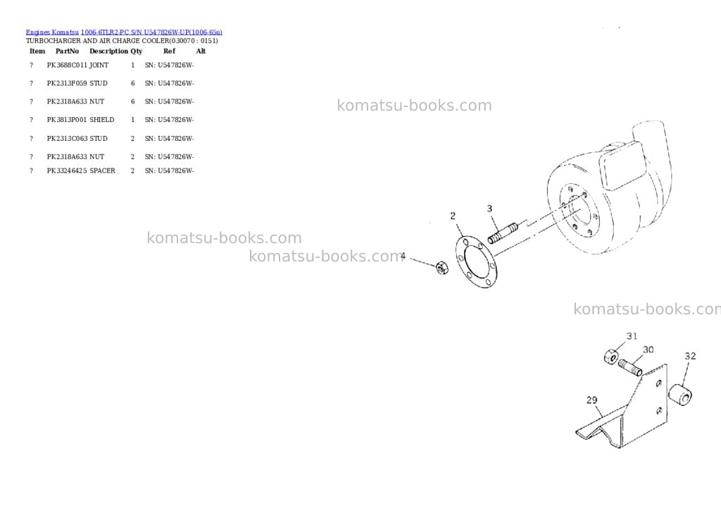 Komatsu 1006-6tlr2-pc s/n u547826w-up Parts catalog cover Page 6 Komatsu 1006-6tlr2-pc s/n u547826w-up Parts catalog cover Page 6