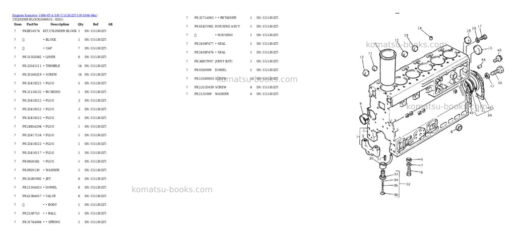 Komatsu 1006-6t-a s/n u513032t-up Parts catalog cover Page 10 Komatsu 1006-6t-a s/n u513032t-up Parts catalog cover Page 10