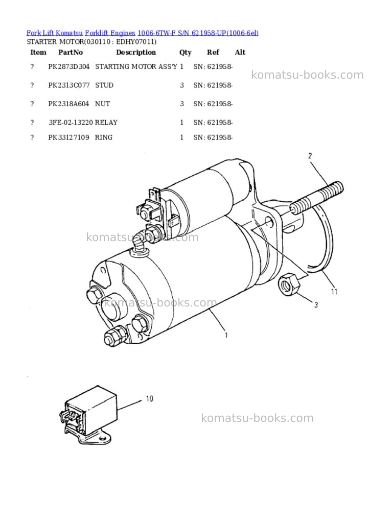 Komatsu 1006-6tw-f s/n 621958-up Parts catalog cover Page 10 Komatsu 1006-6tw-f s/n 621958-up Parts catalog cover Page 10