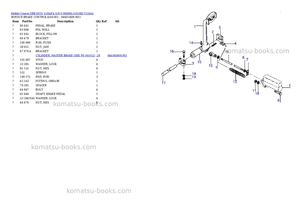 Komatsu 150a/fa s/n u009695-u010827 Parts catalog cover Page 7