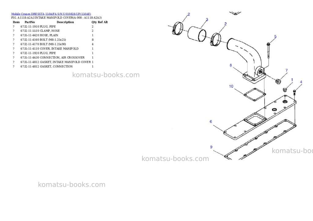 Komatsu 150a/fa s/n u010828-up Parts catalog cover Page 4
