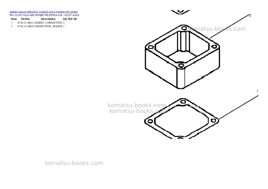 Komatsu 150a/fa s/n u010828-up Parts catalog cover Page 8
