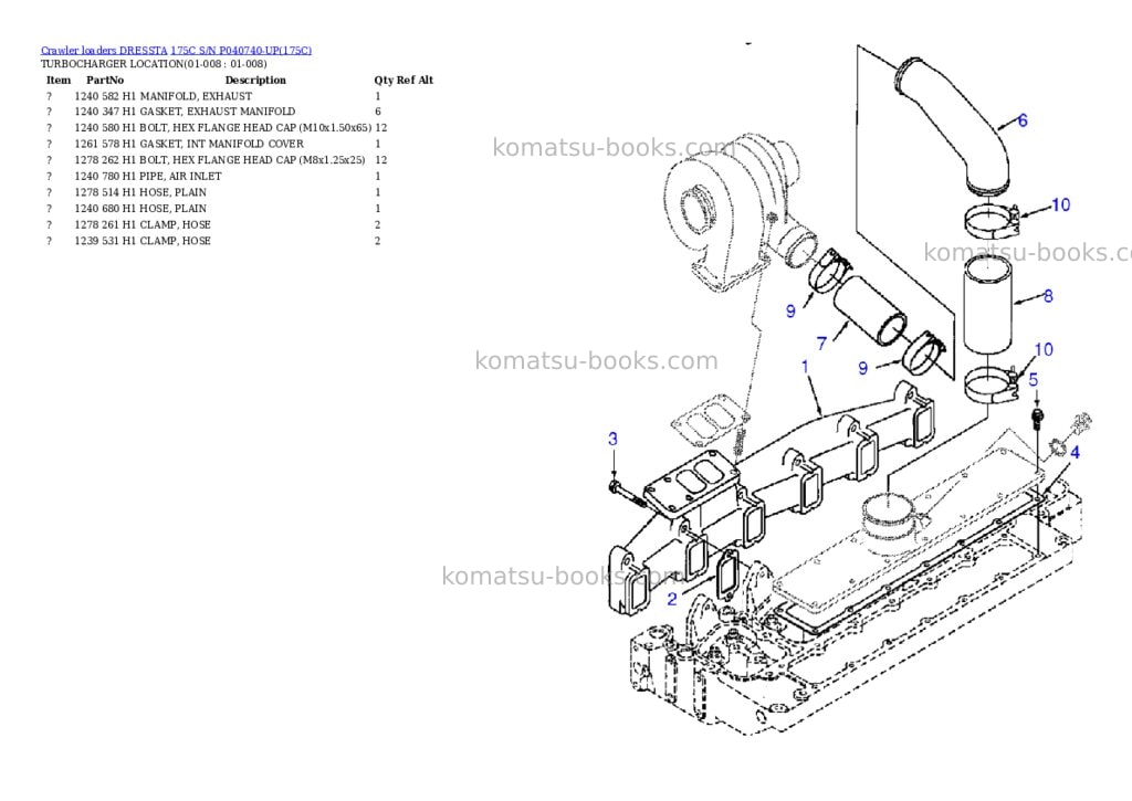 Komatsu 175c s/n p040740-up Parts catalog cover Page 4