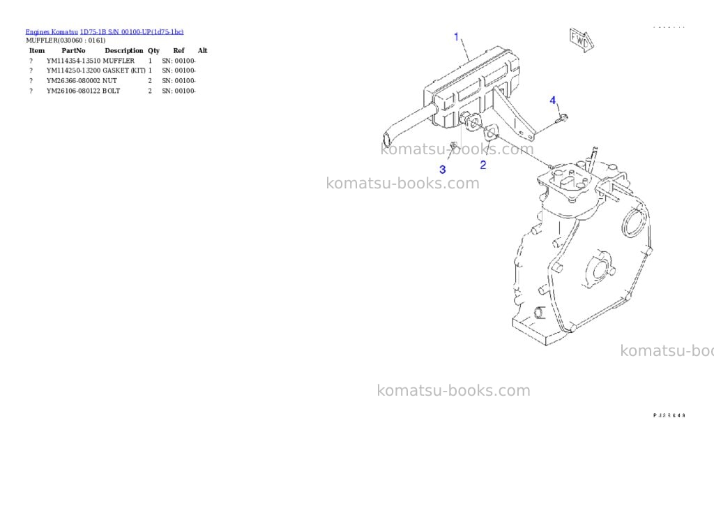 Komatsu 1d75-1b s/n 00100-up Parts catalog cover Page 5 Komatsu 1d75-1b s/n 00100-up Parts catalog cover Page 5
