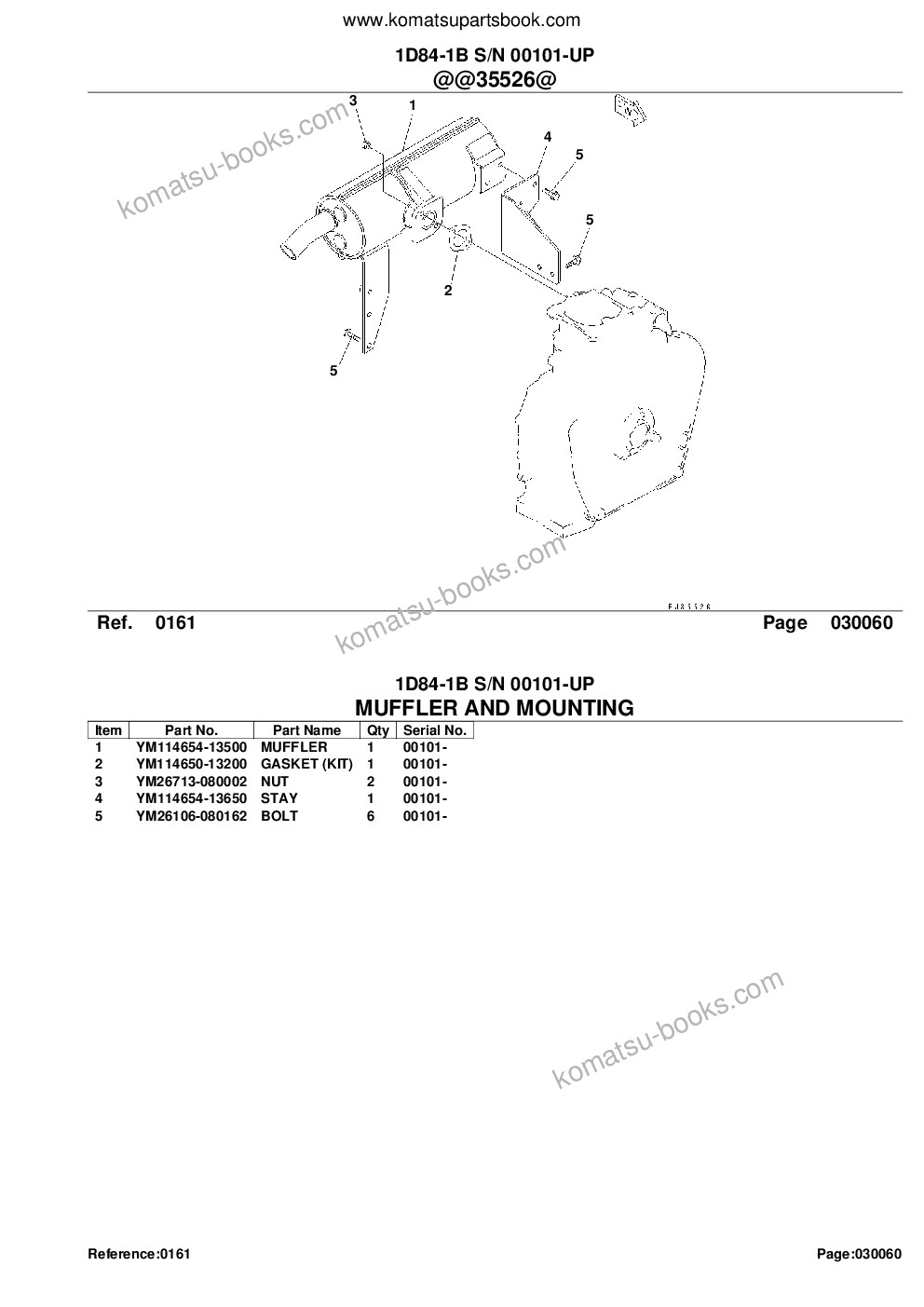 Komatsu 1D84-1B S/N 00101-UP Parts catalog cover Page 8