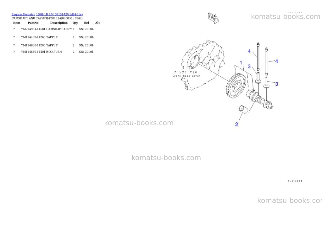 Komatsu 1d84-1b s/n 00101-up Parts catalog cover Page 10