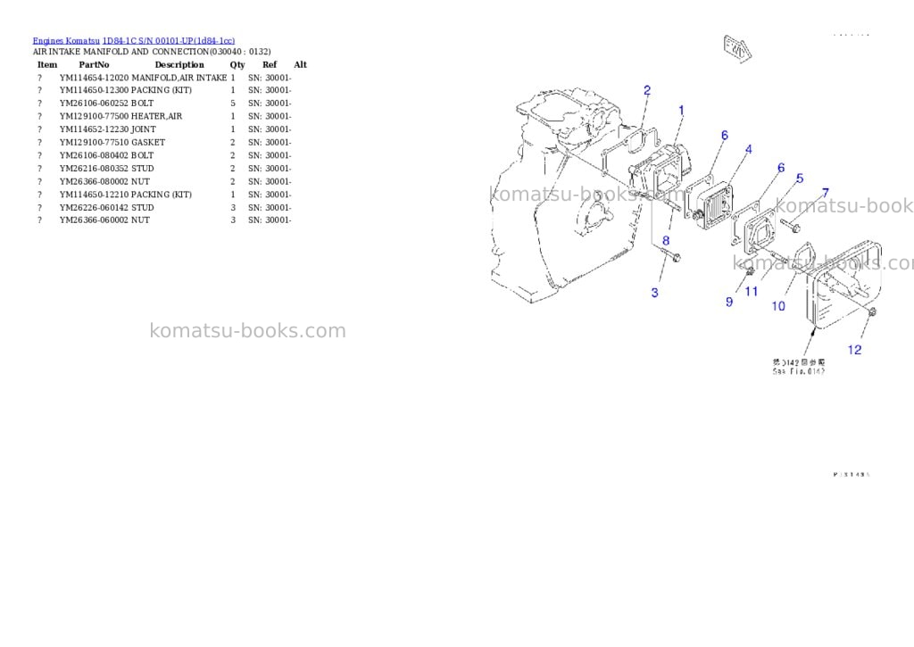 Komatsu 1d84-1c s/n 00101-up Parts catalog cover Page 3