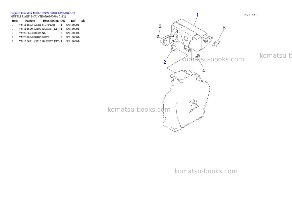 Komatsu 1d84-1c s/n 00101-up Parts catalog cover Page 5