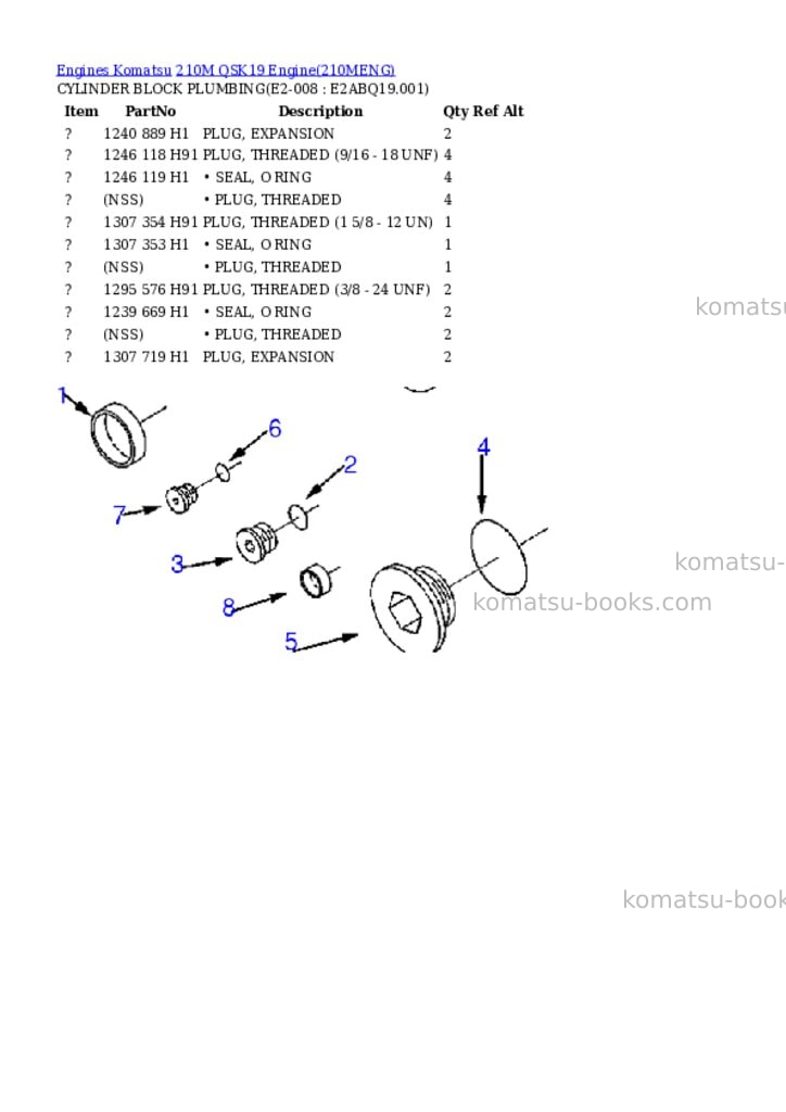 Komatsu 210m qsk19 engine Parts catalog cover Page 10 Komatsu 210m qsk19 engine Parts catalog cover Page 10