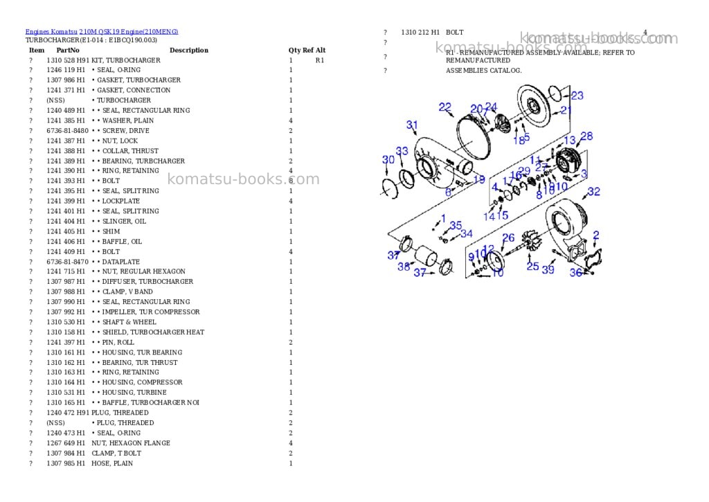 Komatsu 210m qsk19 engine Parts catalog cover Page 7 Komatsu 210m qsk19 engine Parts catalog cover Page 7