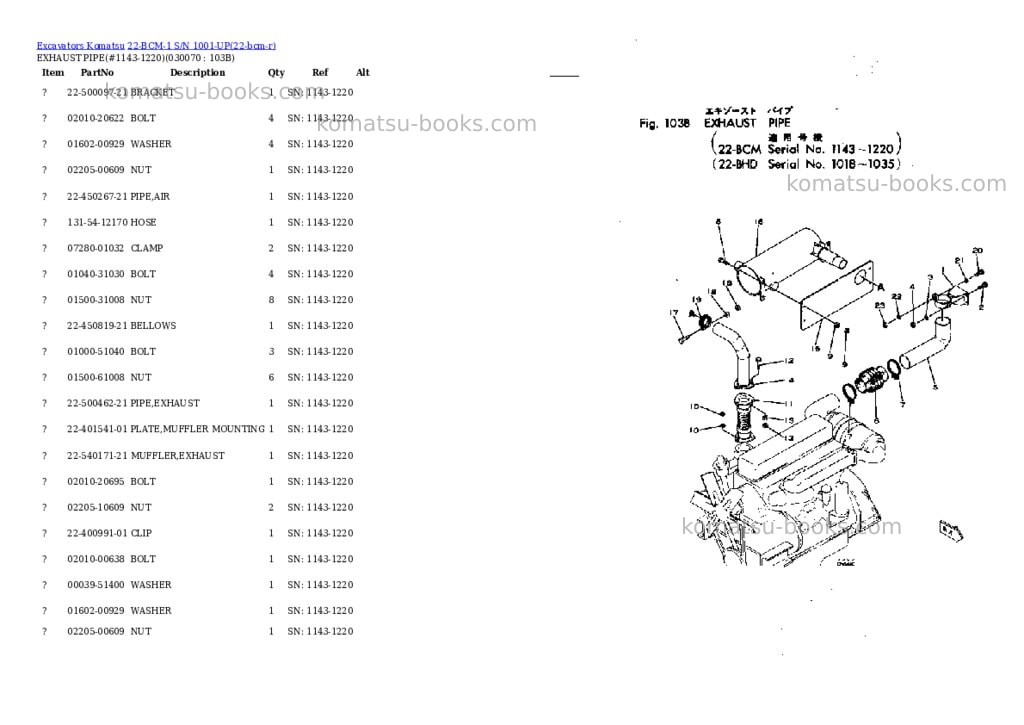 Komatsu 22-BCM-1 S/N 1001-UP Parts catalog cover Page 6