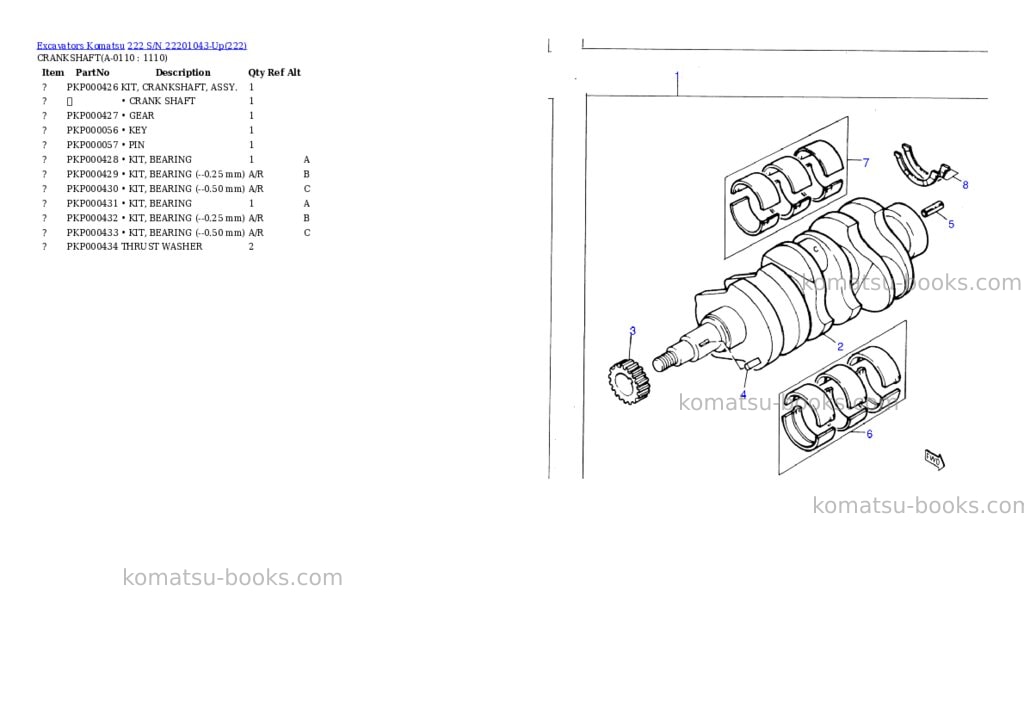 Komatsu 222 s/n 22201043-up Parts catalog cover Page 10