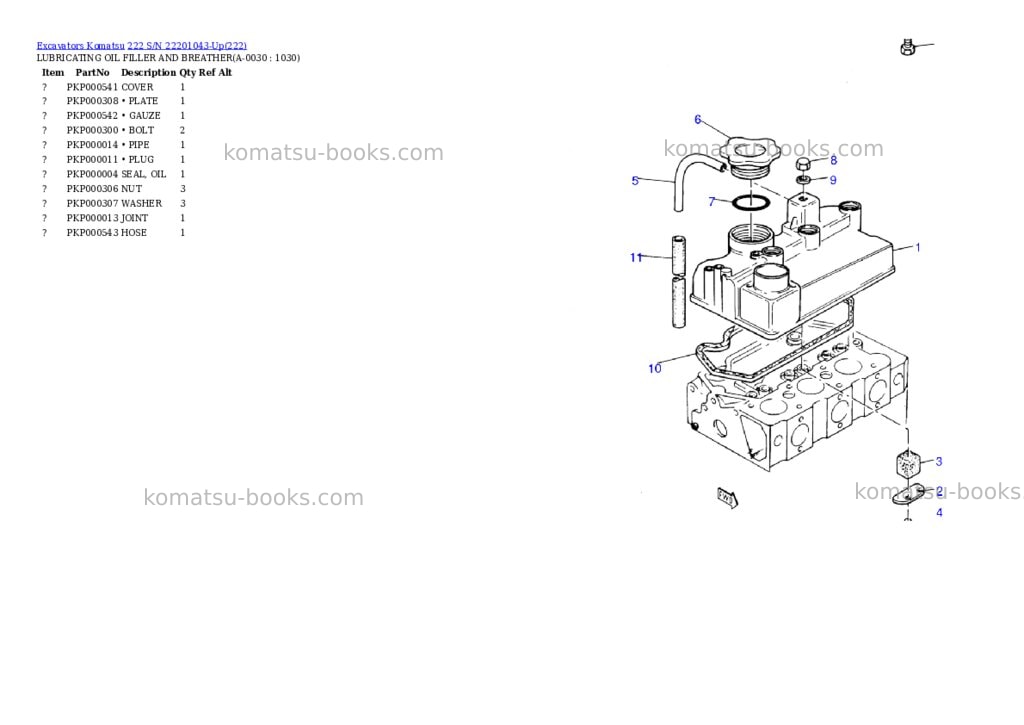 Komatsu 222 s/n 22201043-up Parts catalog cover Page 2