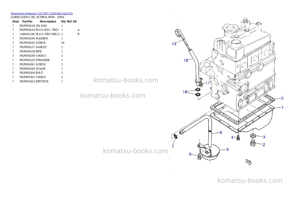 Komatsu 222 s/n 22201043-up Parts catalog cover Page 8