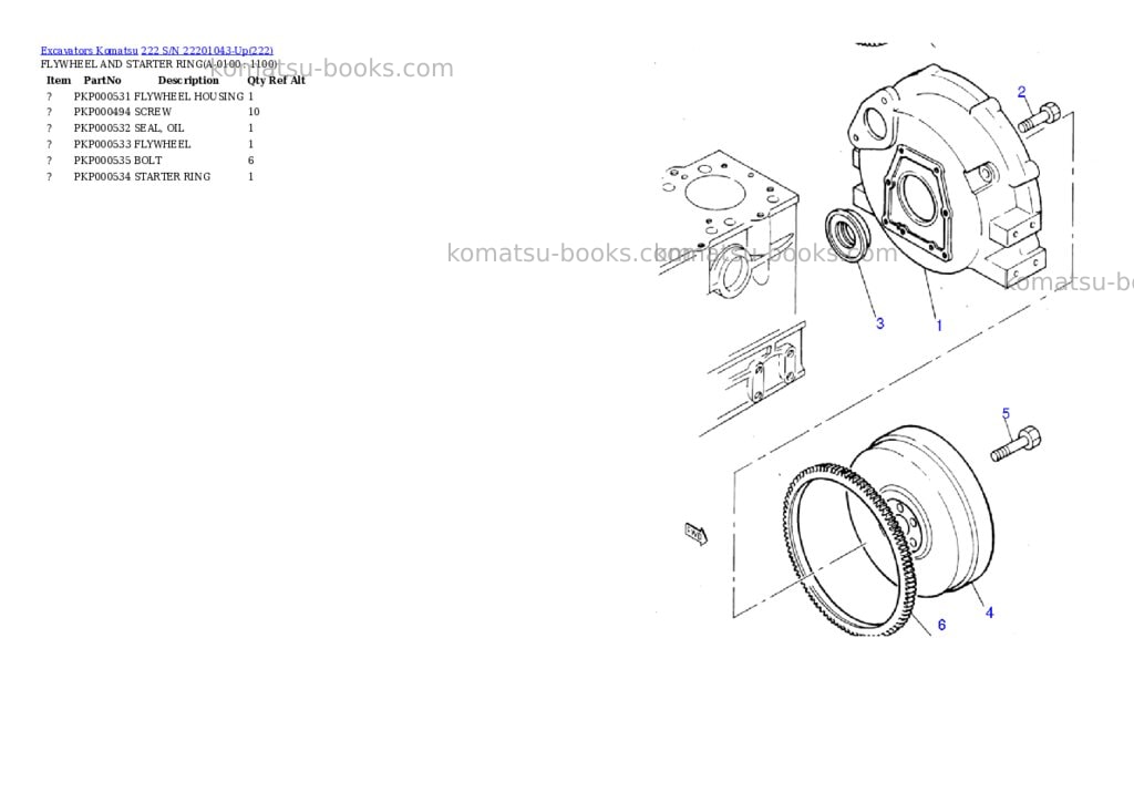 Komatsu 222 s/n 22201043-up Parts catalog cover Page 9