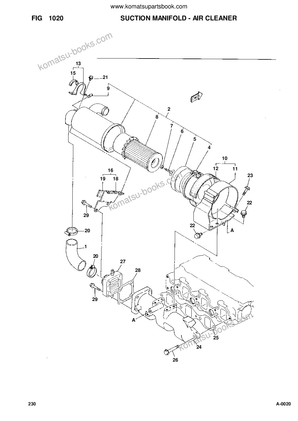 Komatsu 230 s/n 23000014-up Parts catalog cover Page 5