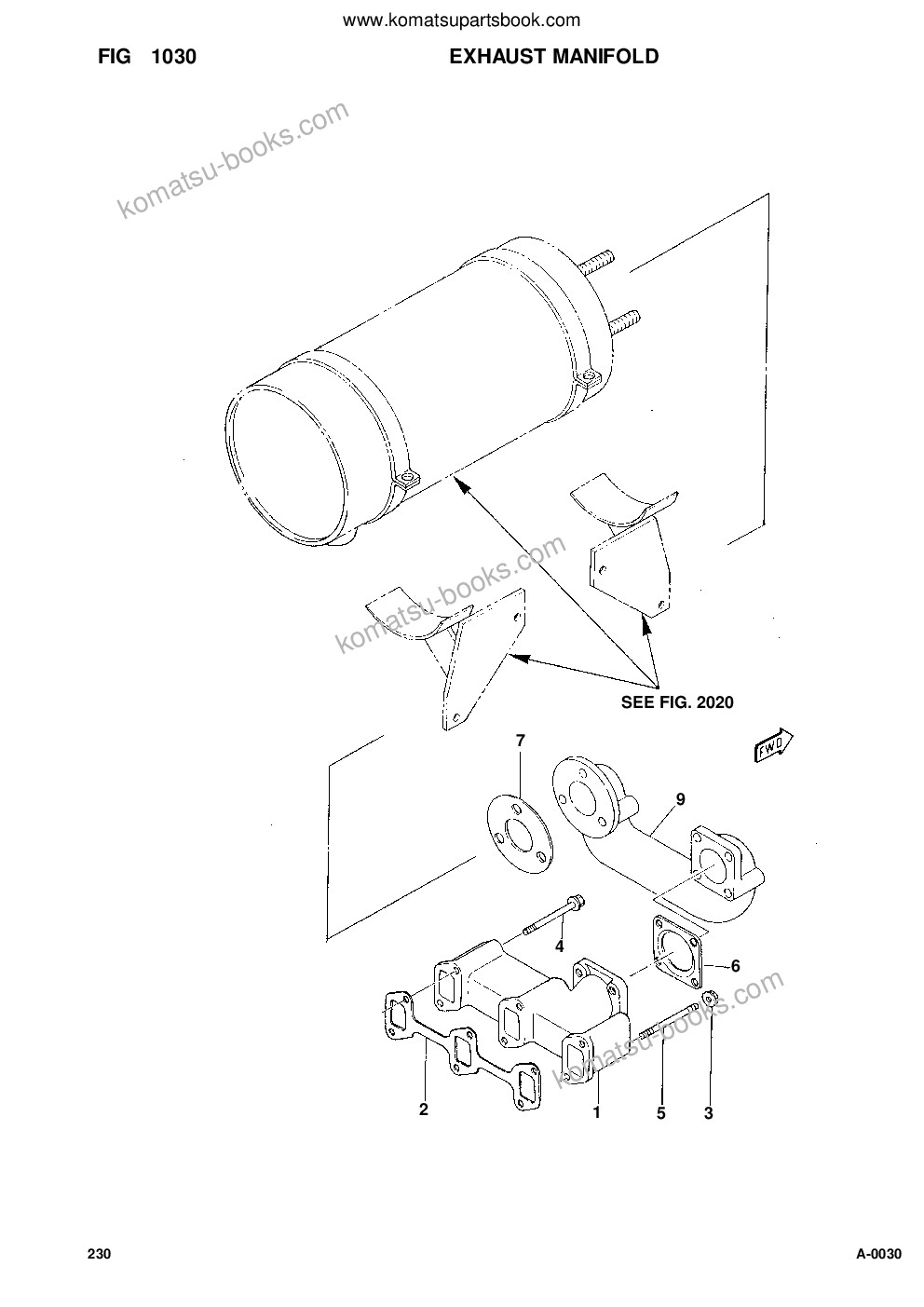 Komatsu 230 s/n 23000014-up Parts catalog cover Page 7