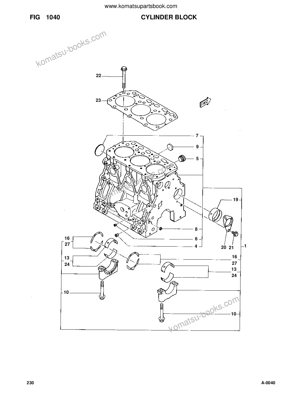 Komatsu 230 s/n 23000014-up Parts catalog cover Page 9