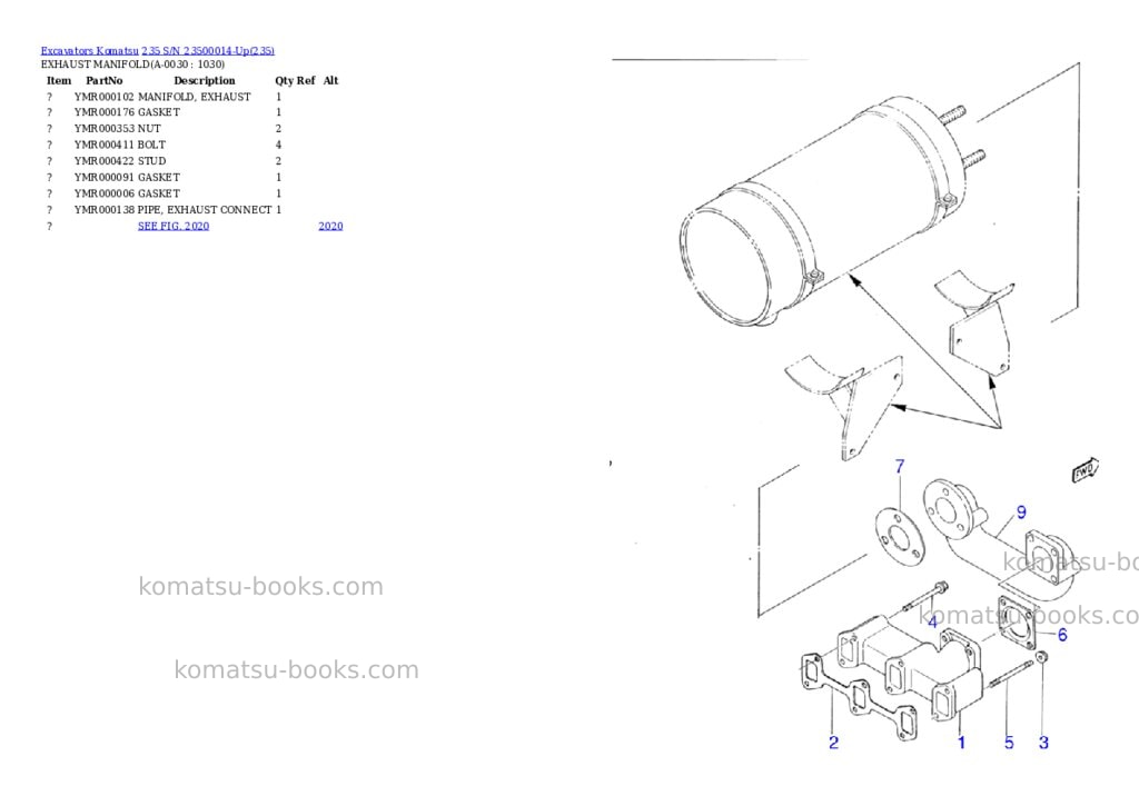 Komatsu 235 s/n 23500014-up Parts catalog cover Page 2