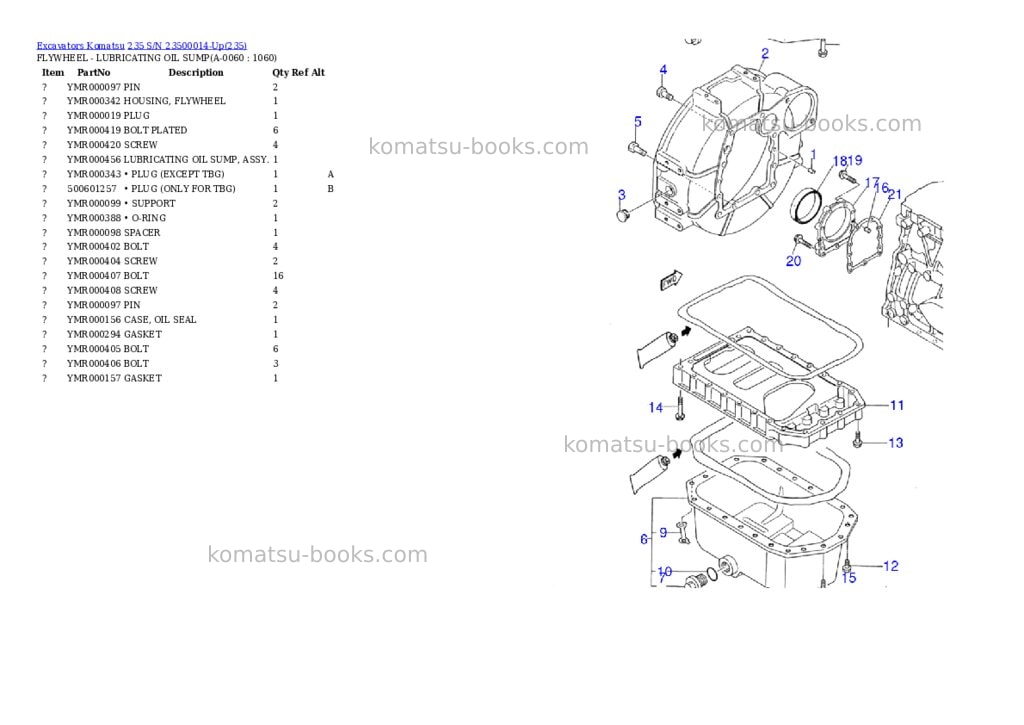 Komatsu 235 s/n 23500014-up Parts catalog cover Page 5