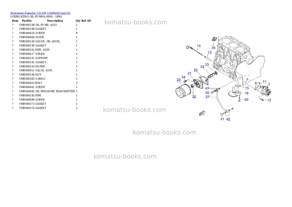Komatsu 235 s/n 23500014-up Parts catalog cover Page 8