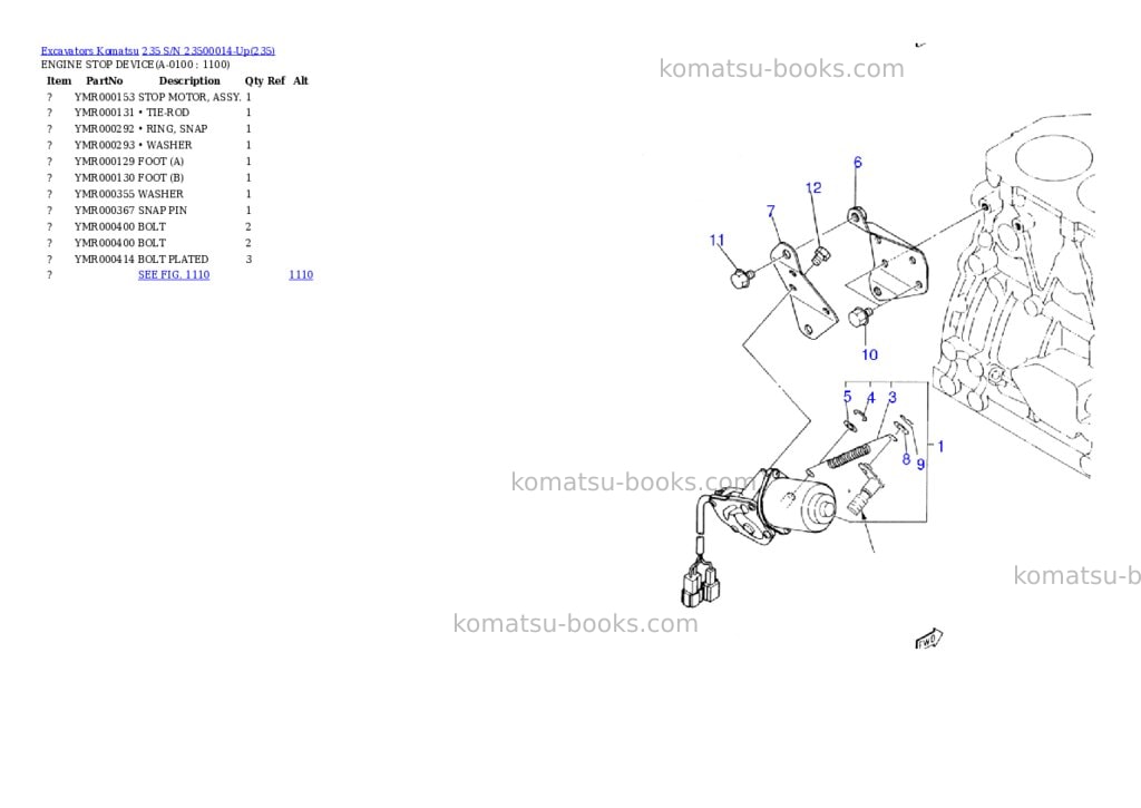 Komatsu 235 s/n 23500014-up Parts catalog cover Page 9