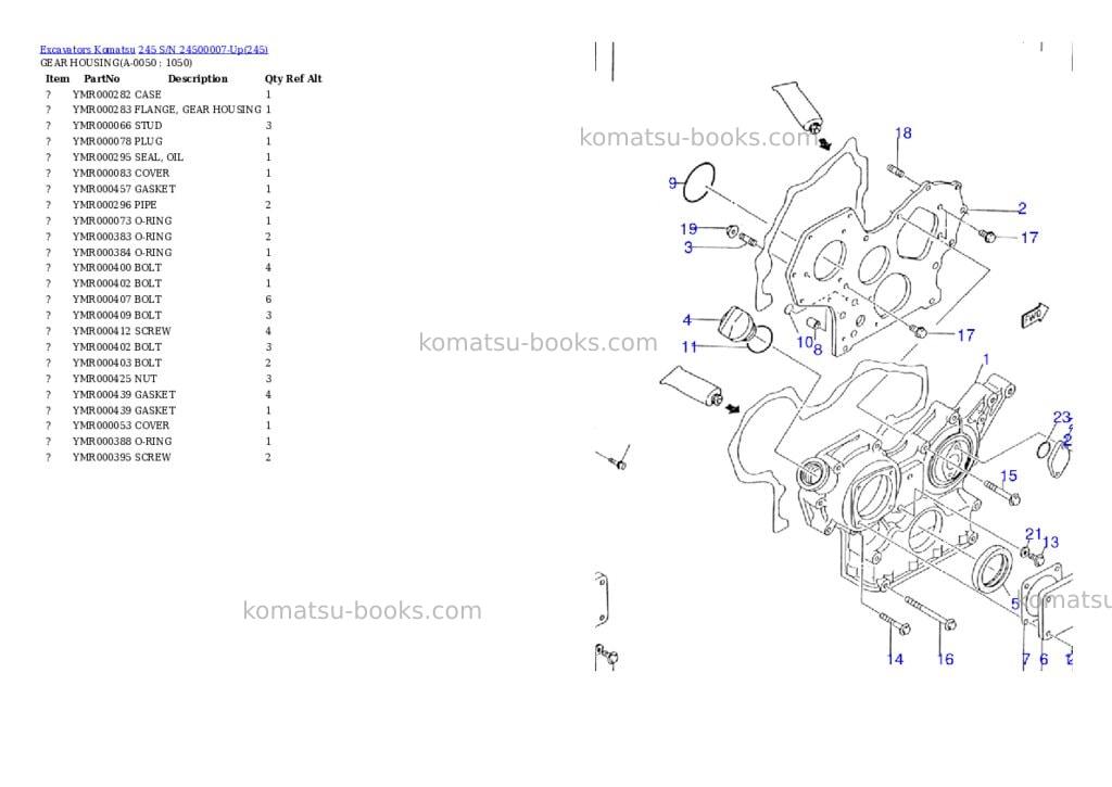 Komatsu 245 s/n 24500007-up Parts catalog cover Page 4