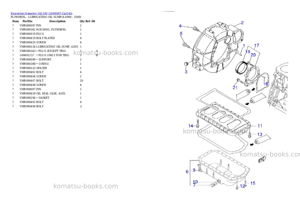 Komatsu 245 s/n 24500007-up Parts catalog cover Page 5