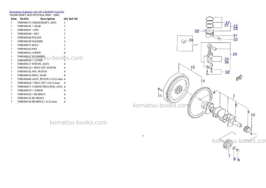 Komatsu 245 s/n 24500007-up Parts catalog cover Page 7
