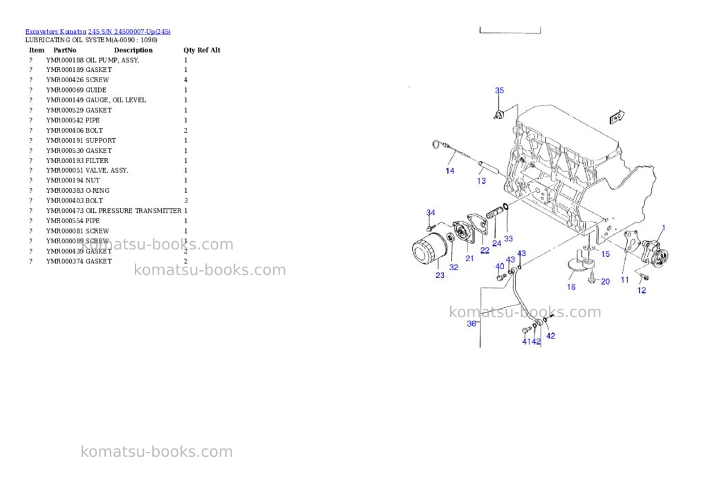 Komatsu 245 s/n 24500007-up Parts catalog cover Page 8