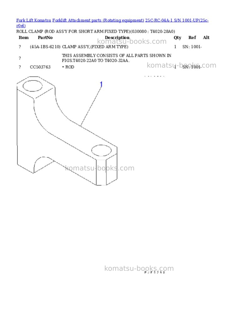 Komatsu 25c-rc-04a-1 s/n 1001-up Parts catalog cover Page 7 Komatsu 25c-rc-04a-1 s/n 1001-up Parts catalog cover Page 7