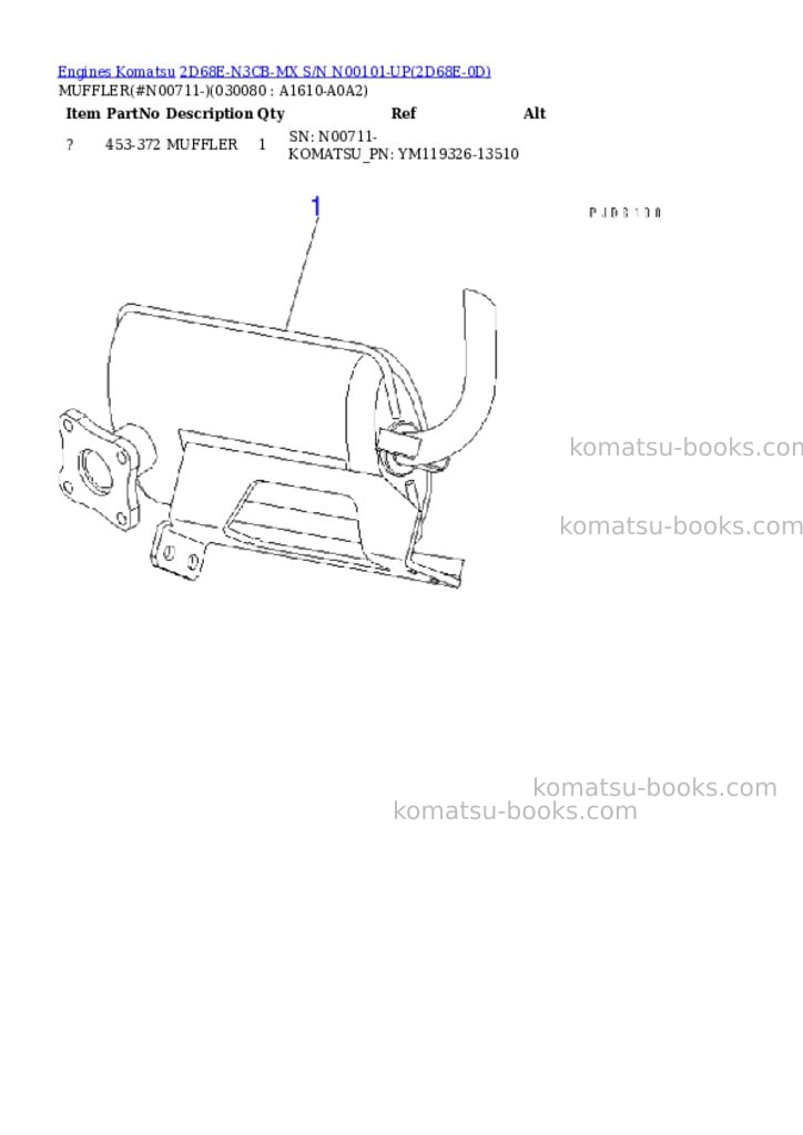 Komatsu 2d68e-n3cb-mx s/n n00101-up Parts catalog cover Page 7