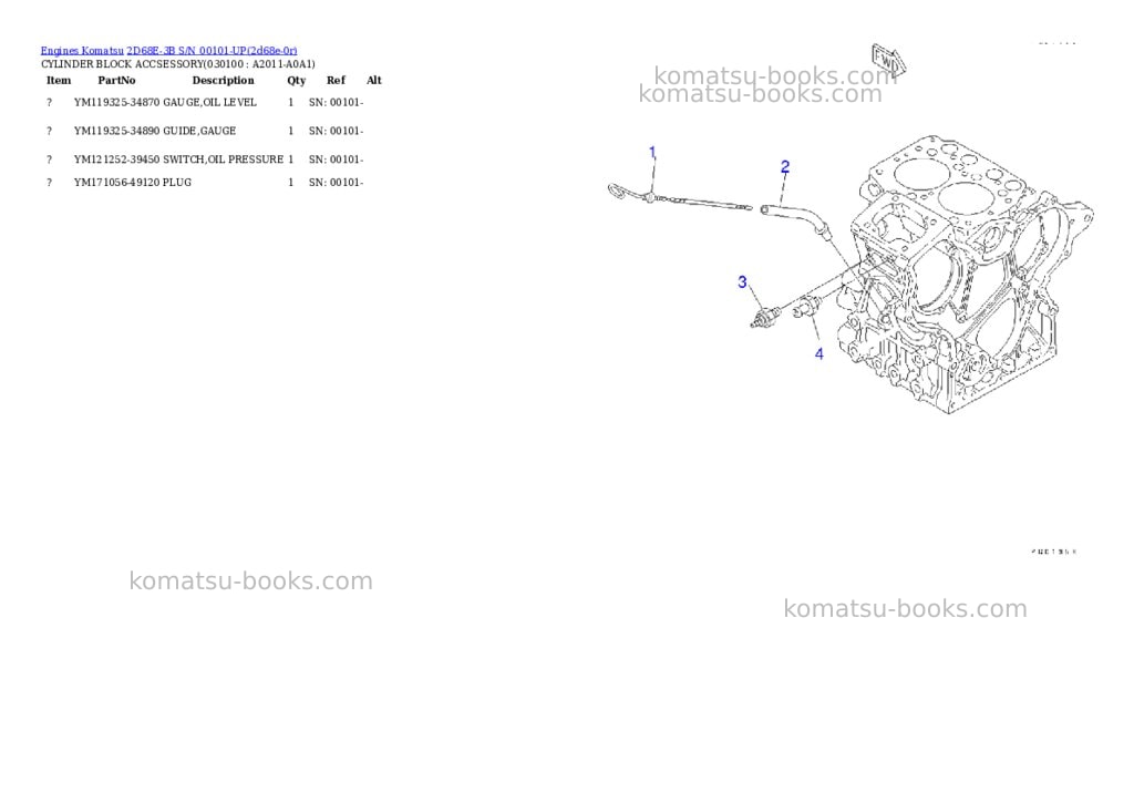 Komatsu 2d68e-3b s/n 00101-up Parts catalog cover Page 9