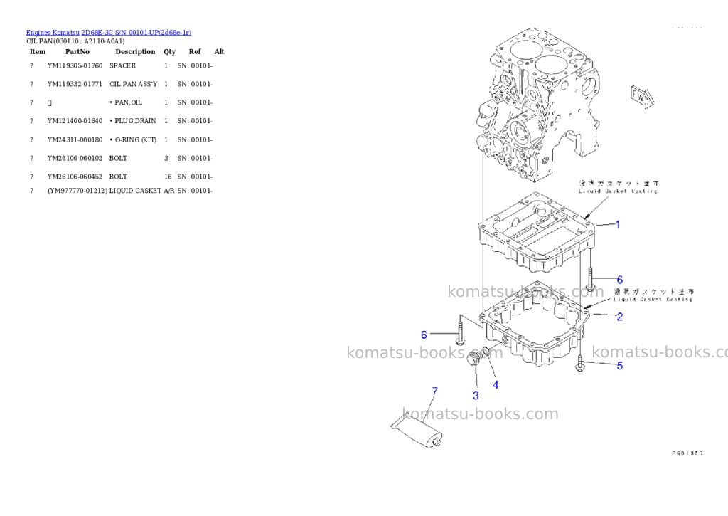 Komatsu 2d68e-3c s/n 00101-up Parts catalog cover Page 10