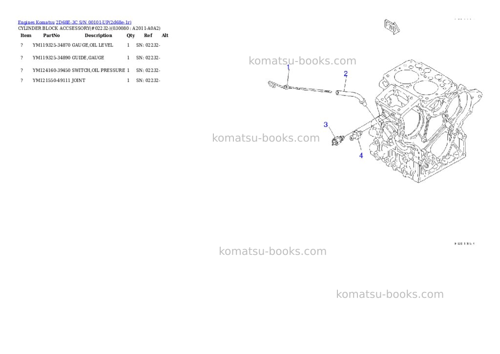 Komatsu 2d68e-3c s/n 00101-up Parts catalog cover Page 7