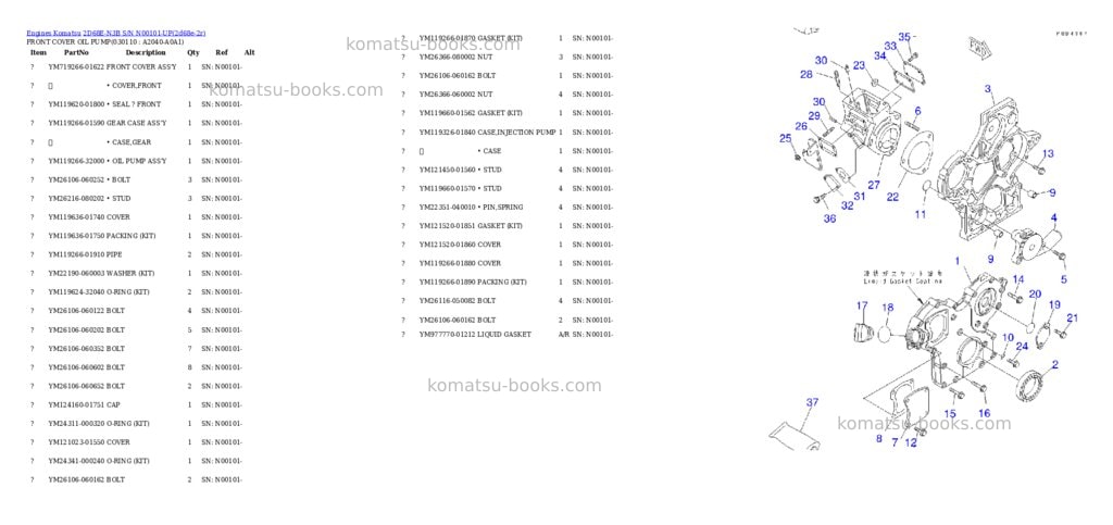 Komatsu 2d68e-n3b s/n n00101-up Parts catalog cover Page 10