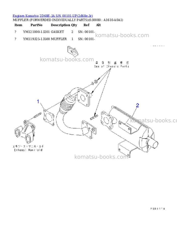 Komatsu 2d68e-3a s/n 00101-up Parts catalog cover Page 7
