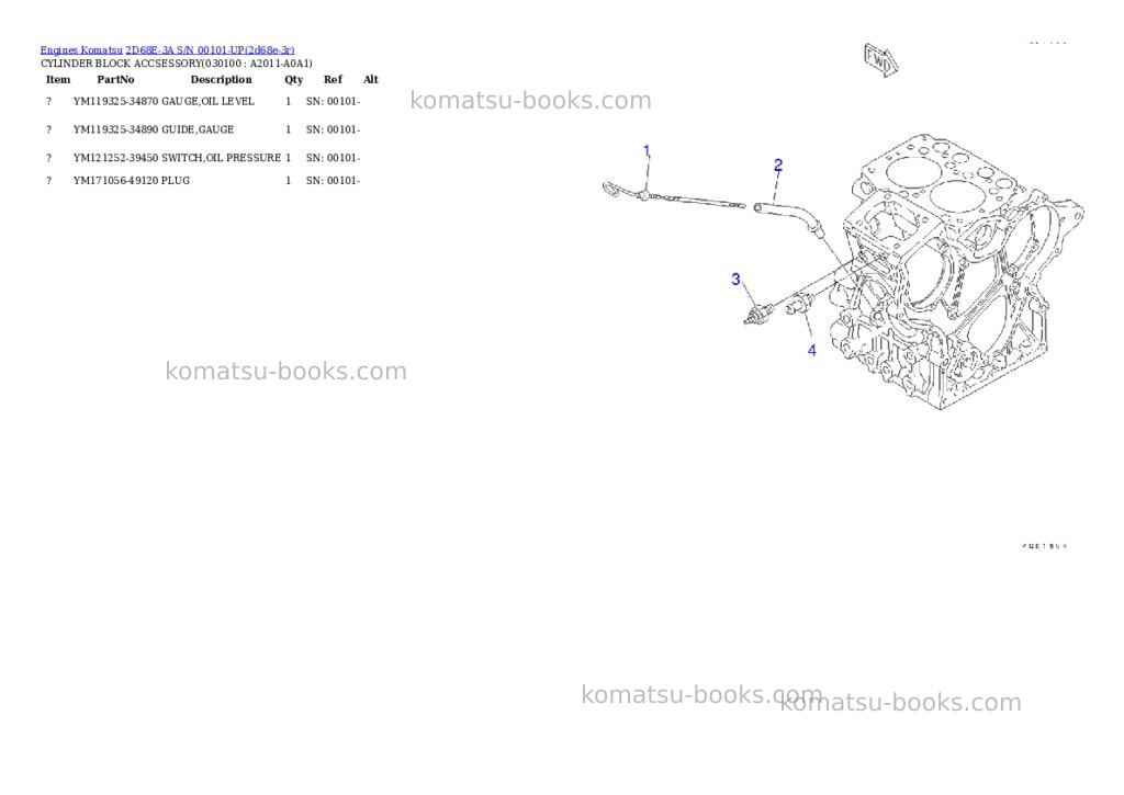 Komatsu 2d68e-3a s/n 00101-up Parts catalog cover Page 9