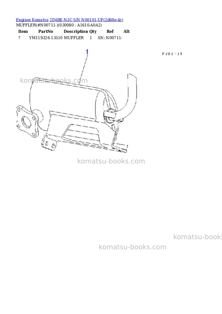 Komatsu 2d68e-n3c s/n n00101-up Parts catalog cover Page 7