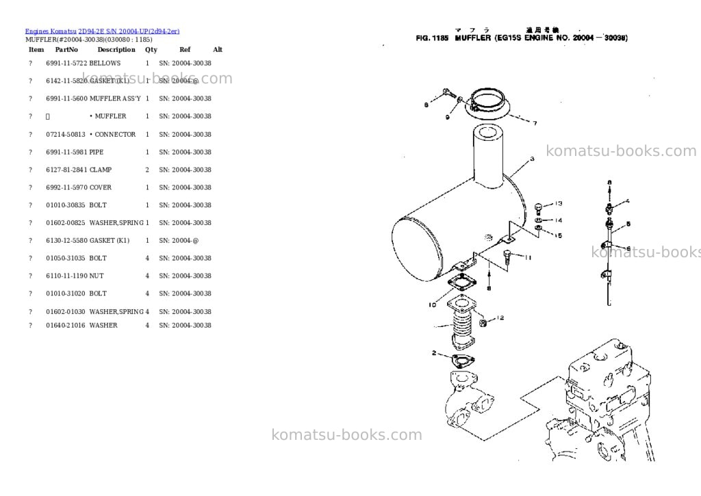 Komatsu 2d94-2e s/n 20004-up Parts catalog cover Page 7