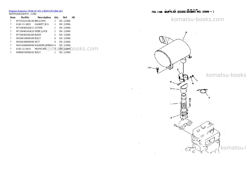 Komatsu 2D94-2F S/N 23000-UP Parts catalog cover Page 6 Komatsu 2D94-2F S/N 23000-UP Parts catalog cover Page 6
