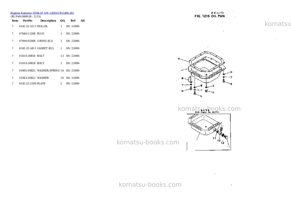 Komatsu 2d94-2f s/n 23000-up Parts catalog cover Page 9 Komatsu 2d94-2f s/n 23000-up Parts catalog cover Page 9