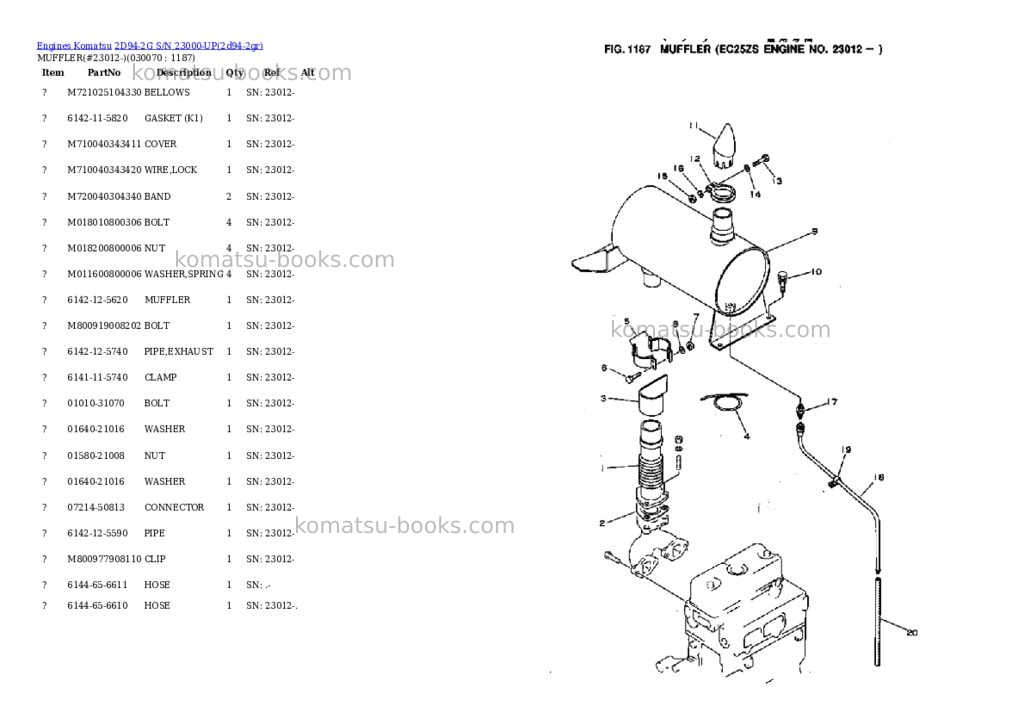 Komatsu 2d94-2g s/n 23000-up Parts catalog cover Page 6