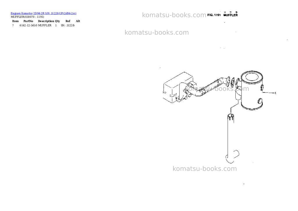Komatsu 2D94-2R S/N 31228-UP Parts catalog cover Page 6 Komatsu 2D94-2R S/N 31228-UP Parts catalog cover Page 6