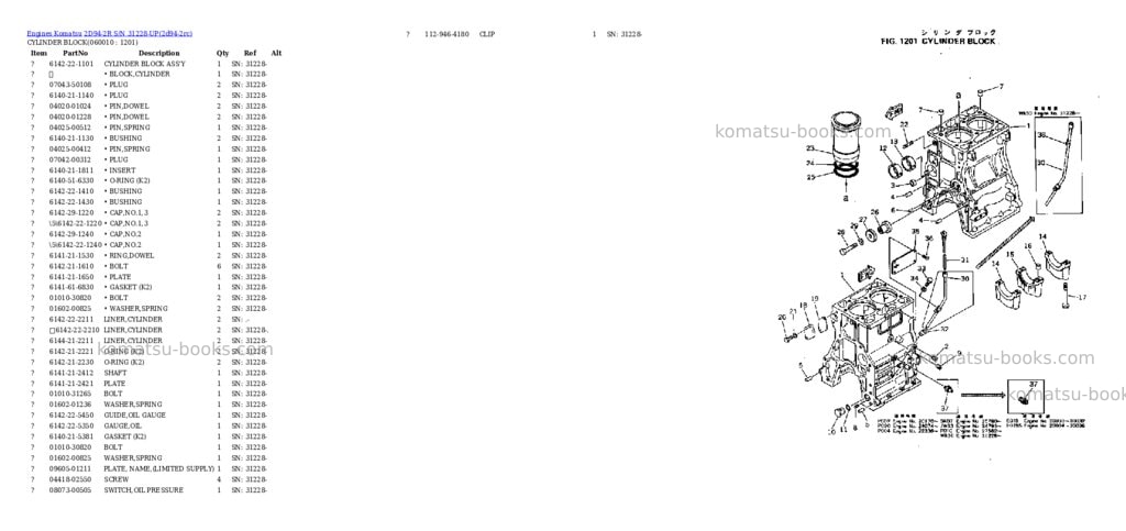 Komatsu 2D94-2R S/N 31228-UP Parts catalog cover Page 7 Komatsu 2D94-2R S/N 31228-UP Parts catalog cover Page 7