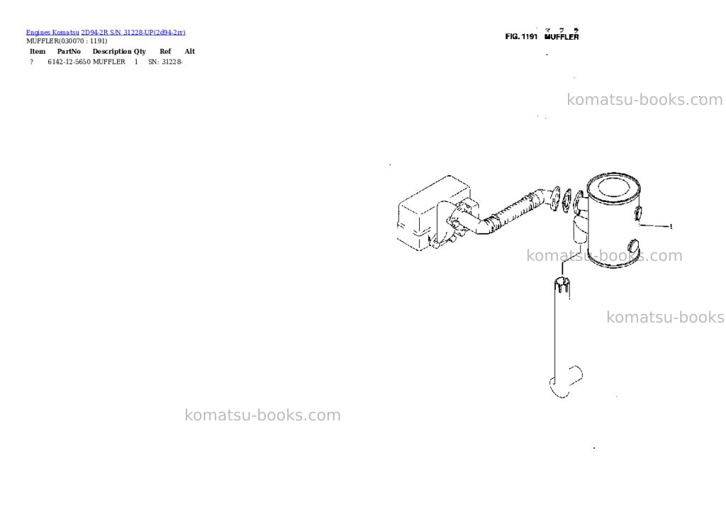 Komatsu 2d94-2r s/n 31228-up Parts catalog cover Page 6