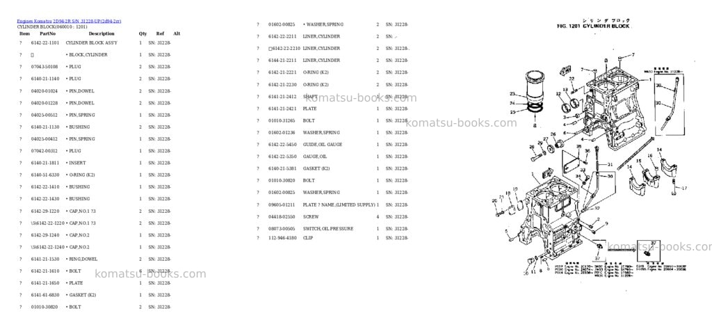 Komatsu 2d94-2r s/n 31228-up Parts catalog cover Page 7