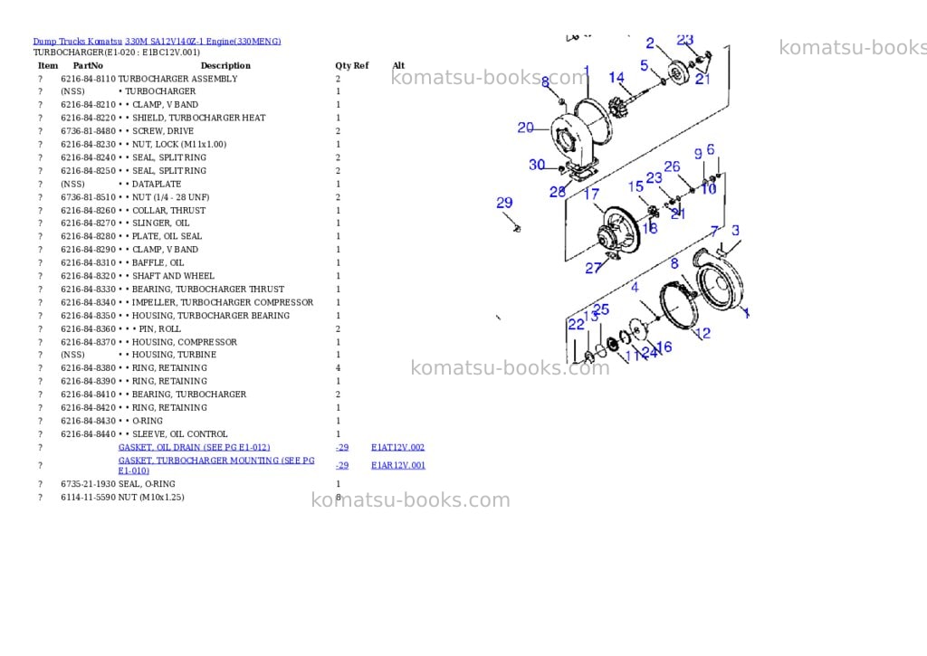 Komatsu 330m sa12v140z-1 engine Parts catalog cover Page 10 Komatsu 330m sa12v140z-1 engine Parts catalog cover Page 10