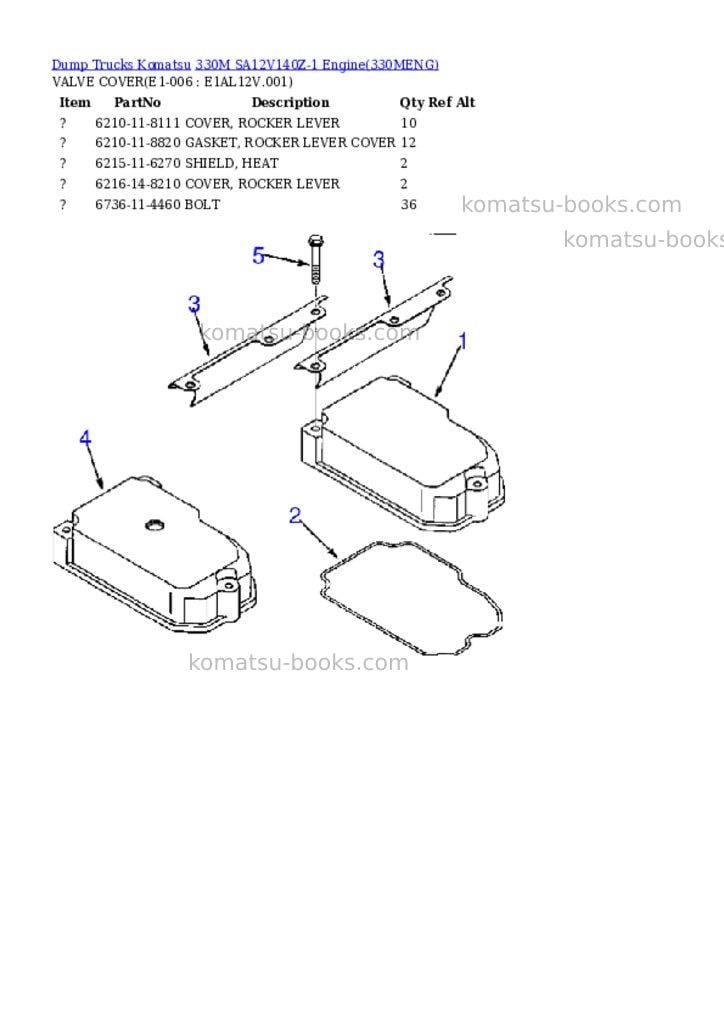 Komatsu 330m sa12v140z-1 engine Parts catalog cover Page 3 Komatsu 330m sa12v140z-1 engine Parts catalog cover Page 3